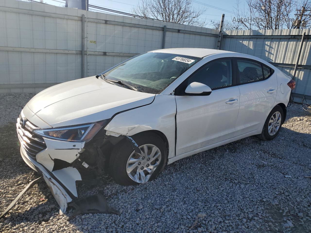 2019 Hyundai Elantra Se White vin: 5NPD74LFXKH425610