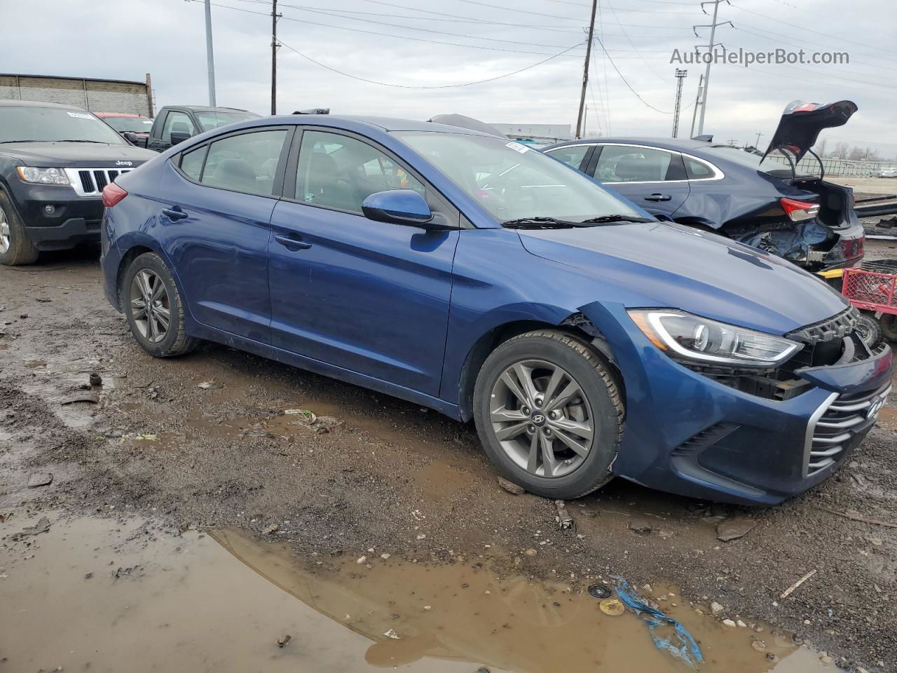 2017 Hyundai Elantra Se Синий vin: 5NPD84LF0HH060618