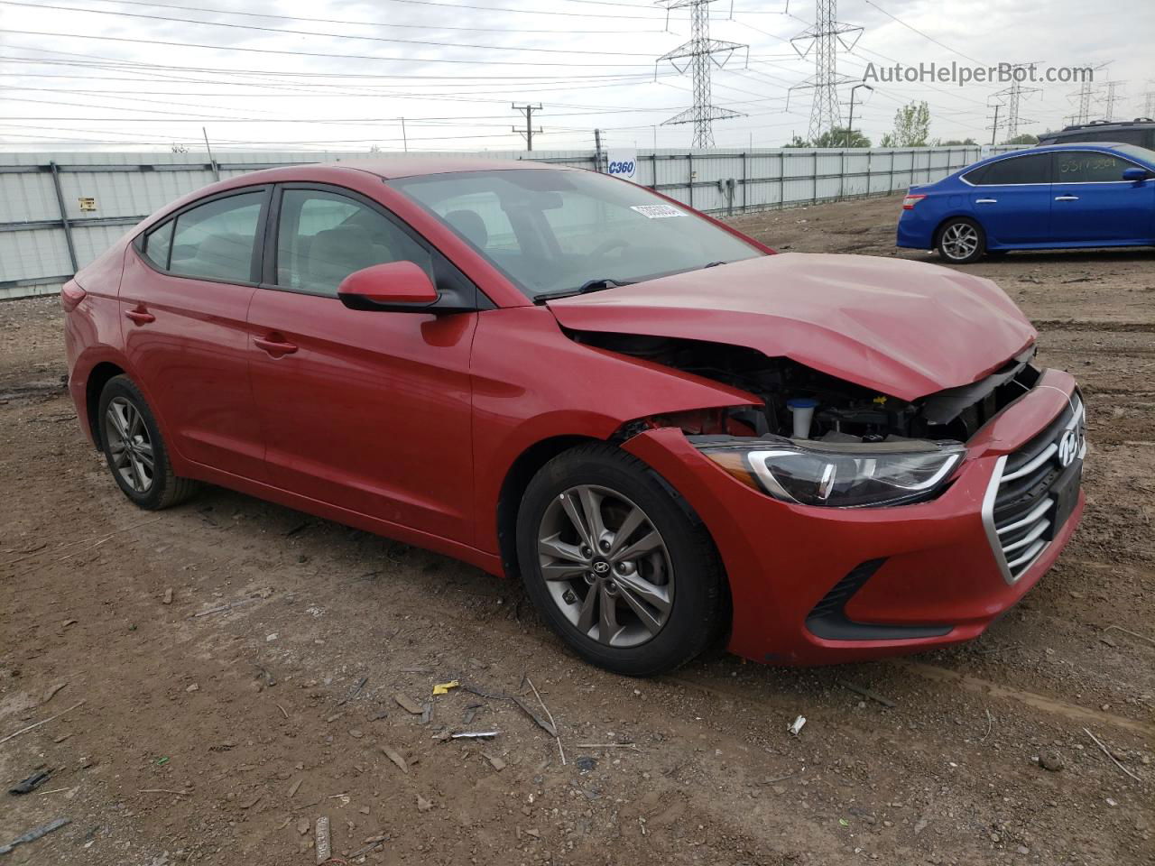 2017 Hyundai Elantra Se Red vin: 5NPD84LF0HH190026