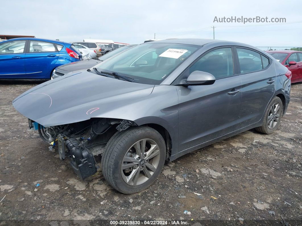 2018 Hyundai Elantra Sel Gray vin: 5NPD84LF0JH273266