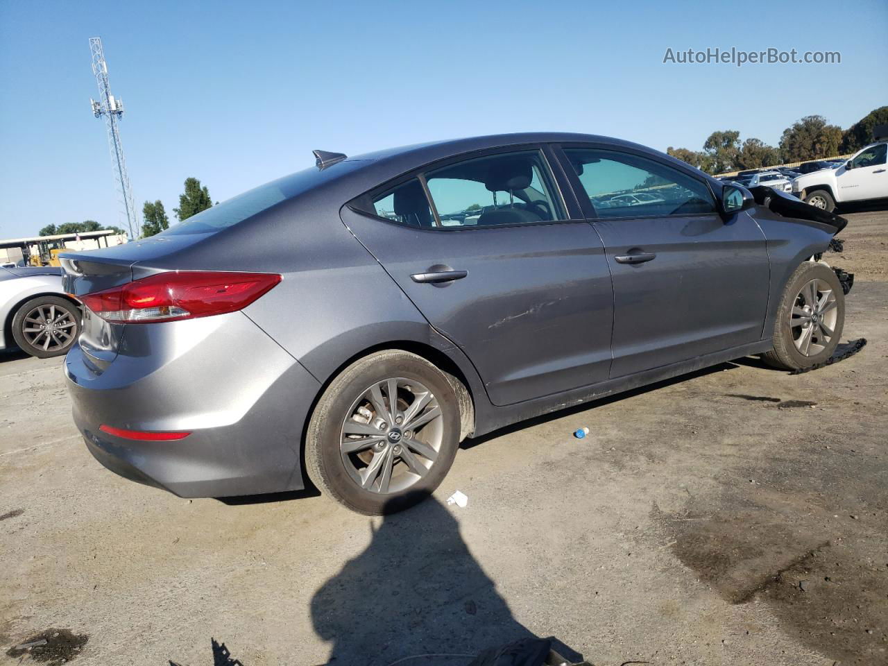 2018 Hyundai Elantra Sel Gray vin: 5NPD84LF0JH278533