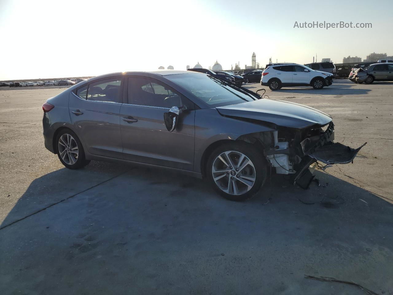 2018 Hyundai Elantra Sel Gray vin: 5NPD84LF0JH282467