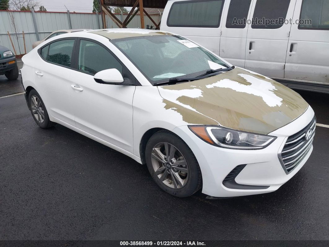 2018 Hyundai Elantra Sel White vin: 5NPD84LF0JH290004