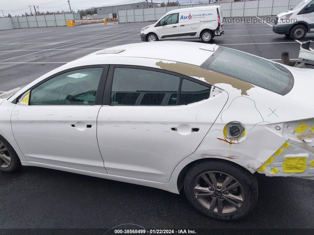 2018 Hyundai Elantra Sel White vin: 5NPD84LF0JH290004