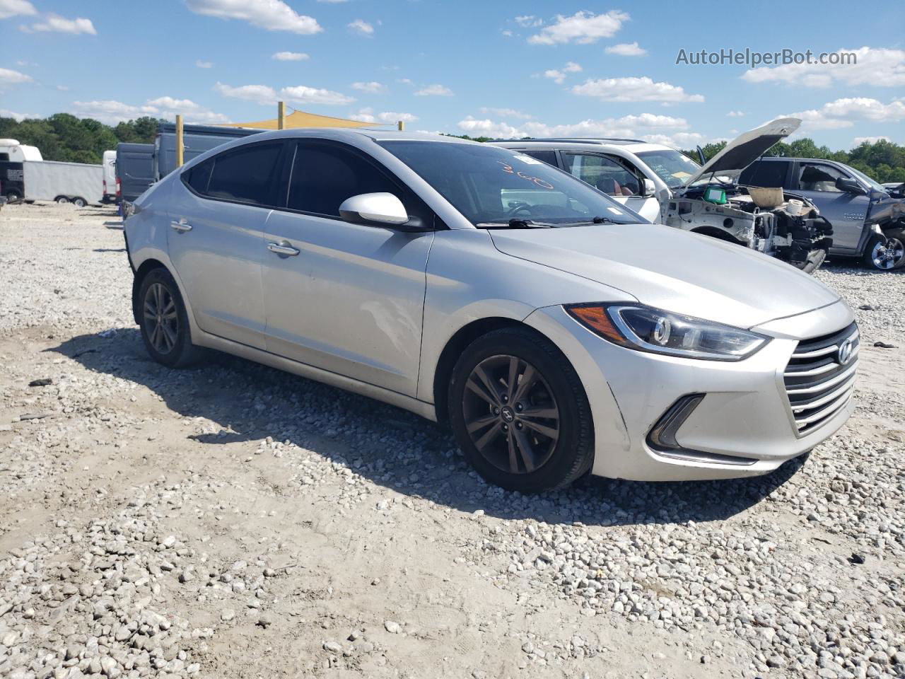 2018 Hyundai Elantra Sel Silver vin: 5NPD84LF0JH307674