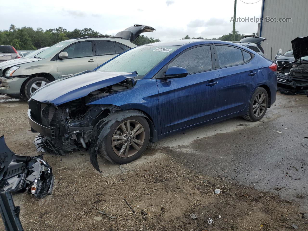 2018 Hyundai Elantra Sel Blue vin: 5NPD84LF0JH330520