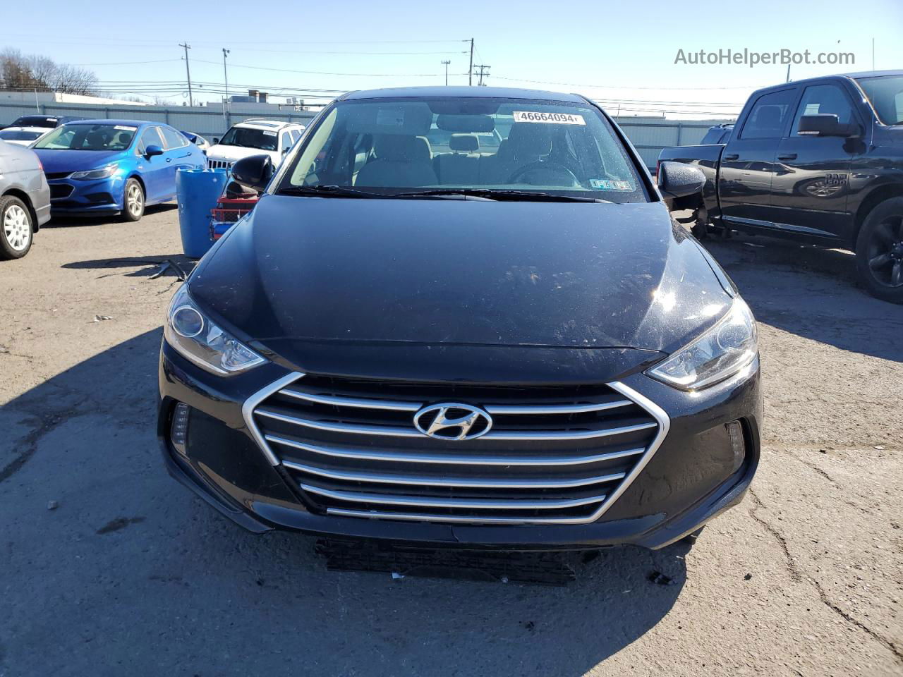 2018 Hyundai Elantra Sel Black vin: 5NPD84LF0JH345020