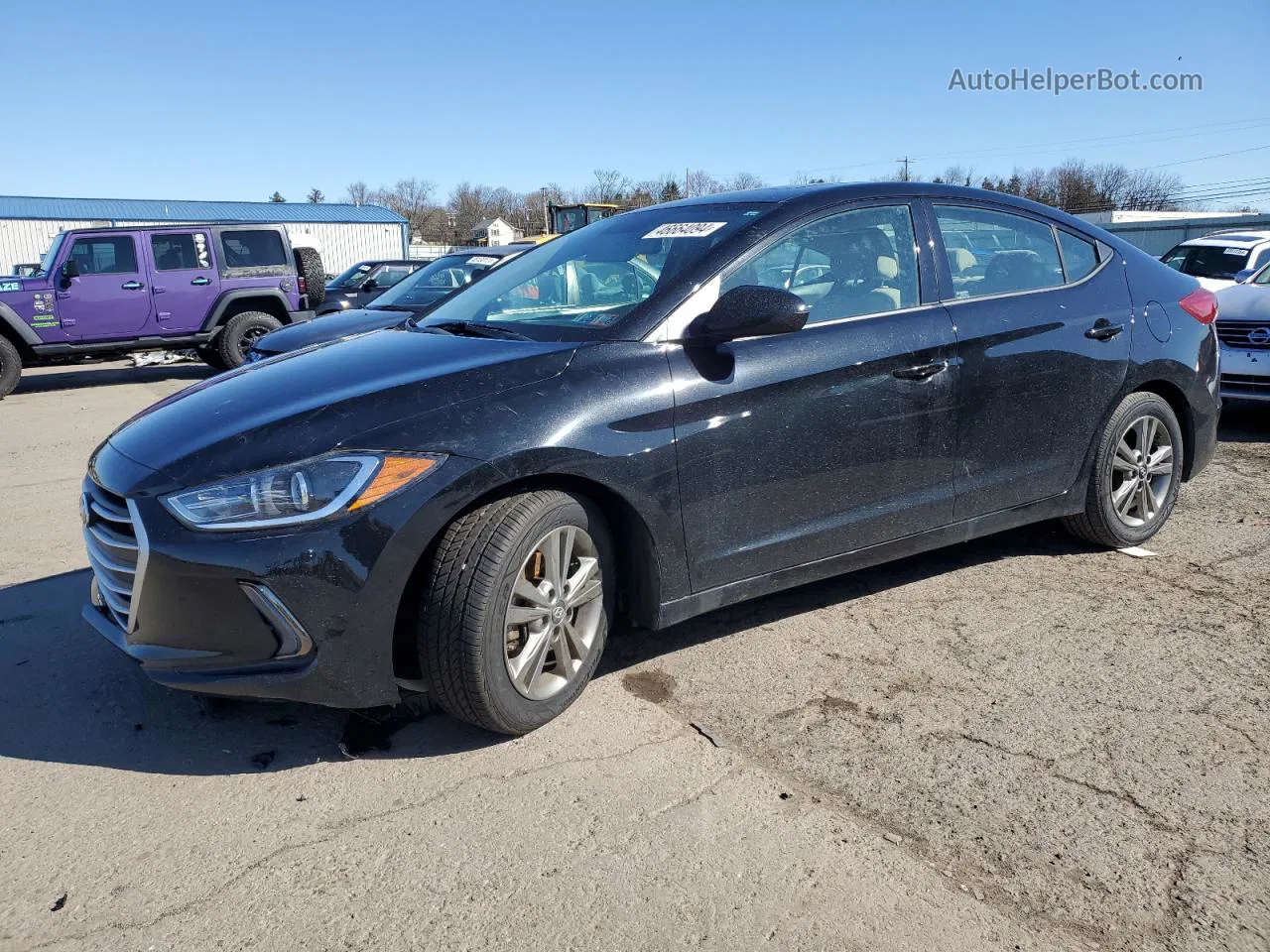 2018 Hyundai Elantra Sel Black vin: 5NPD84LF0JH345020