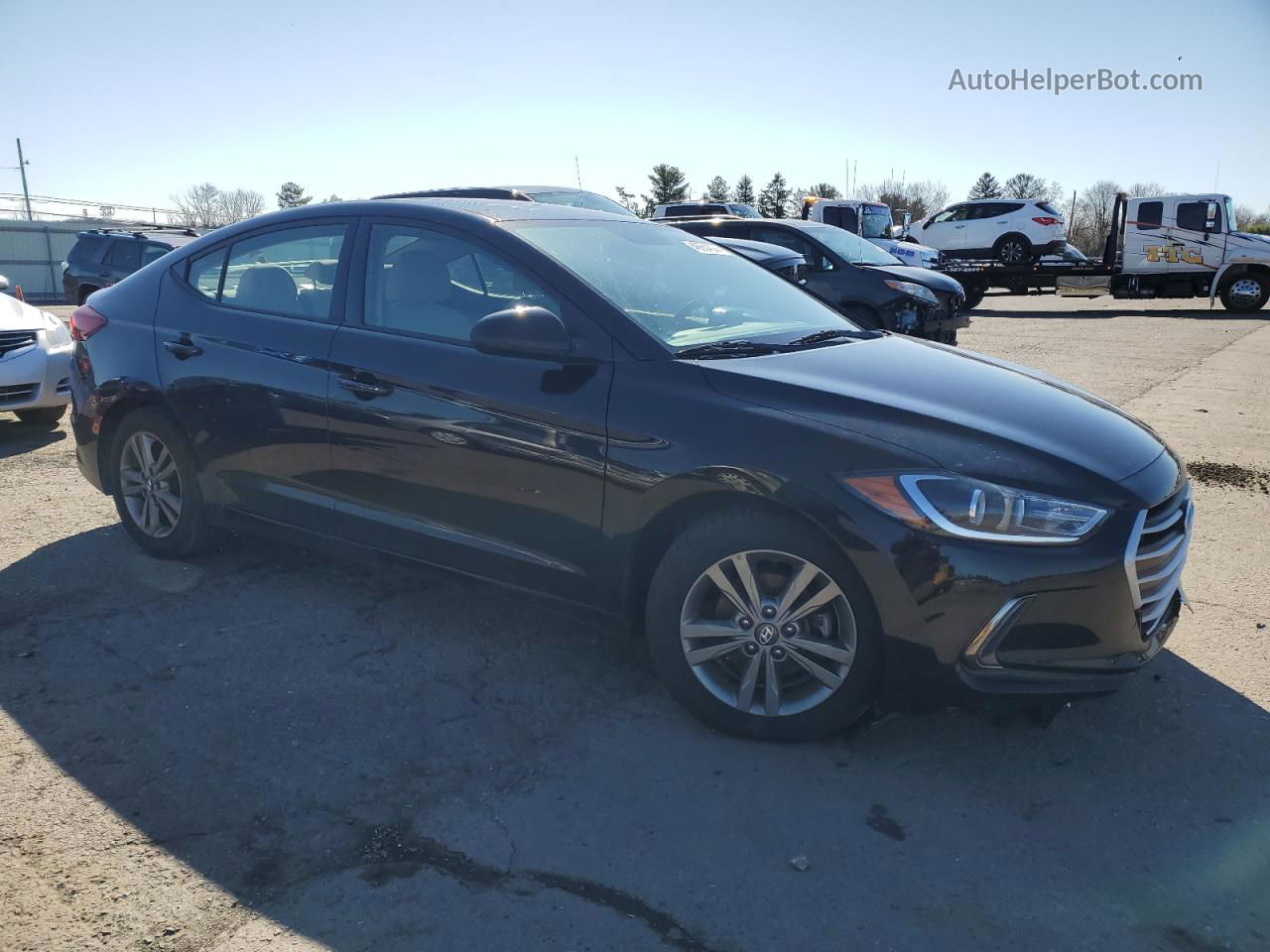 2018 Hyundai Elantra Sel Black vin: 5NPD84LF0JH345020