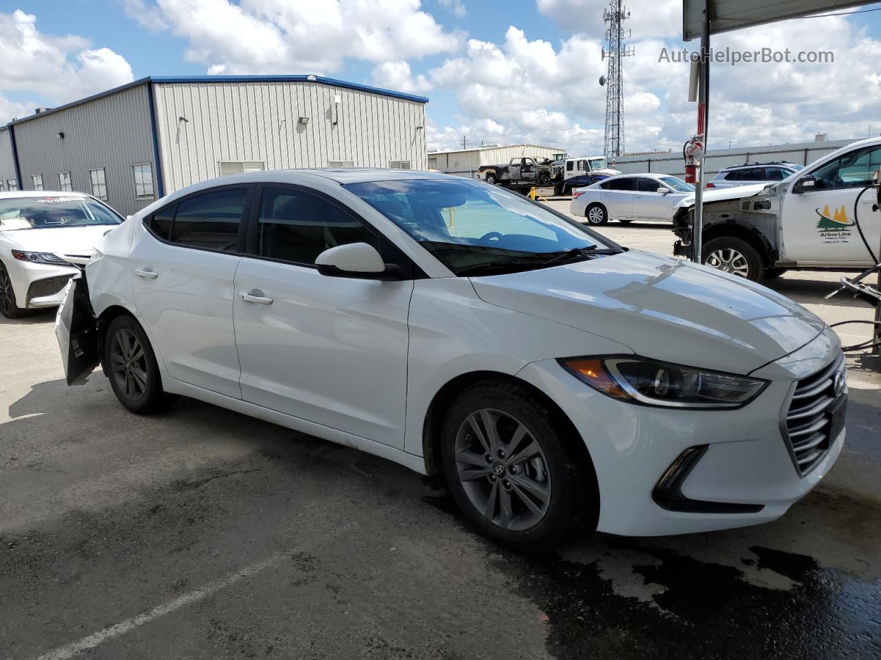 2018 Hyundai Elantra Sel White vin: 5NPD84LF0JH357491