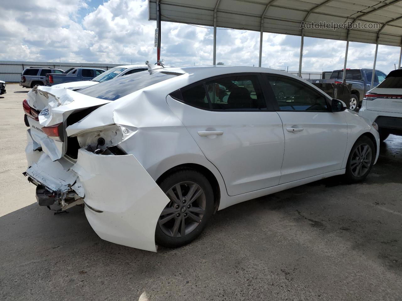 2018 Hyundai Elantra Sel White vin: 5NPD84LF0JH357491