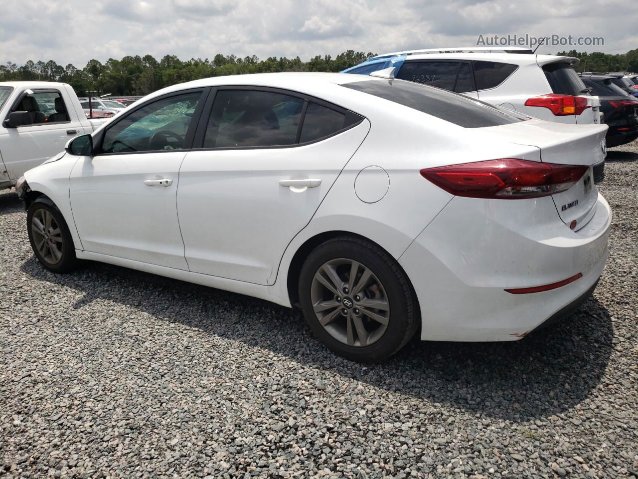 2018 Hyundai Elantra Sel White vin: 5NPD84LF0JH379488