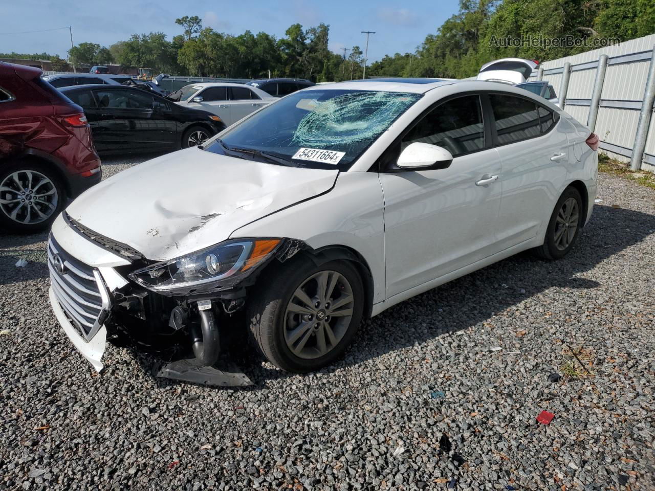 2018 Hyundai Elantra Sel White vin: 5NPD84LF0JH379488