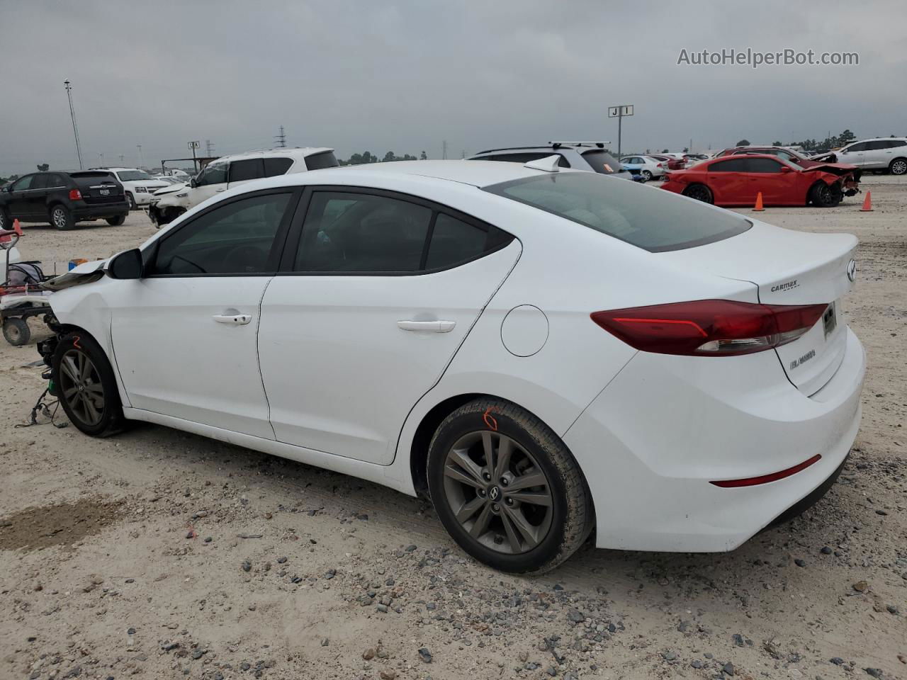 2018 Hyundai Elantra Sel White vin: 5NPD84LF0JH384688