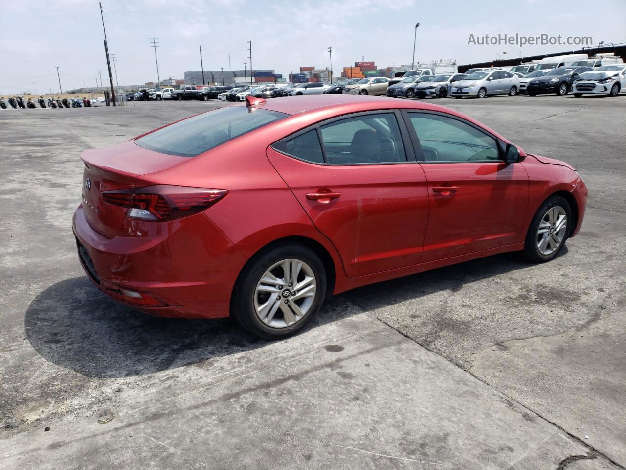 2019 Hyundai Elantra Sel Красный vin: 5NPD84LF0KH461397