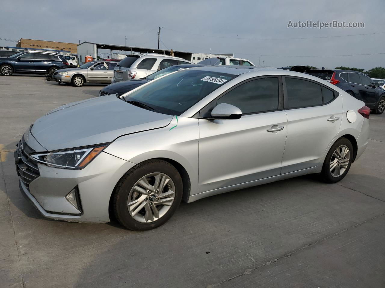 2019 Hyundai Elantra Sel Silver vin: 5NPD84LF0KH462615