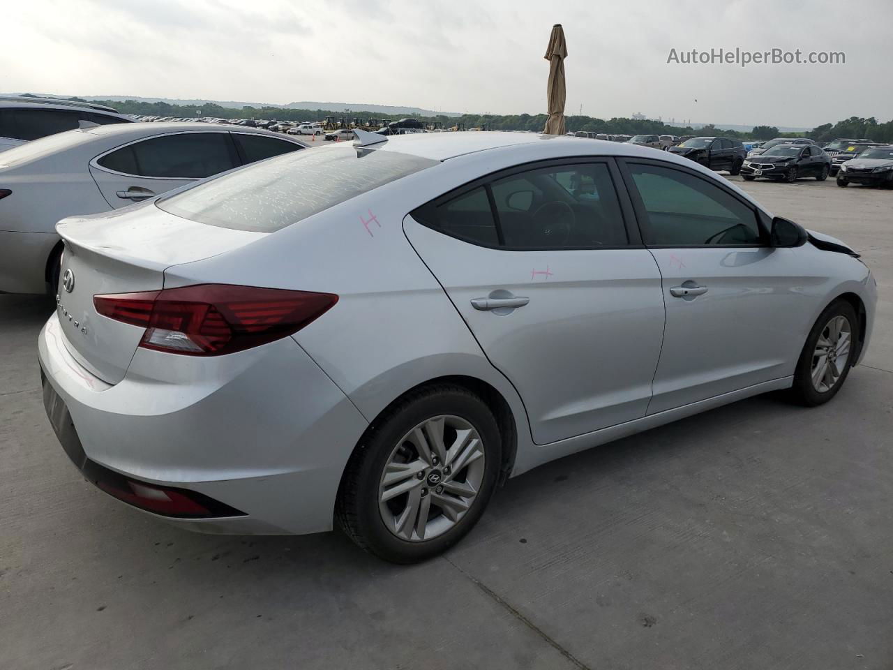 2019 Hyundai Elantra Sel Silver vin: 5NPD84LF0KH462615