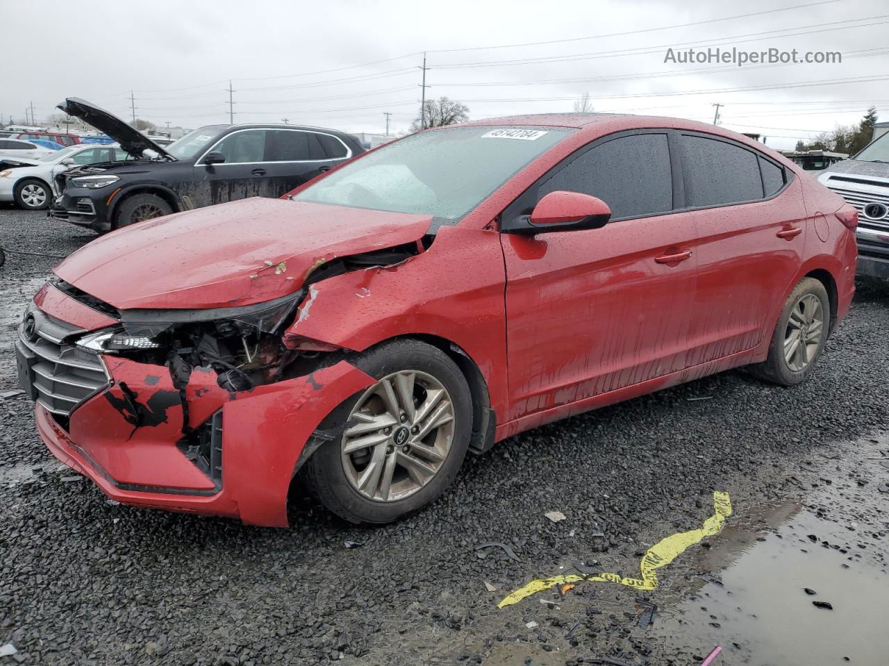 2019 Hyundai Elantra Sel Red vin: 5NPD84LF0KH481083