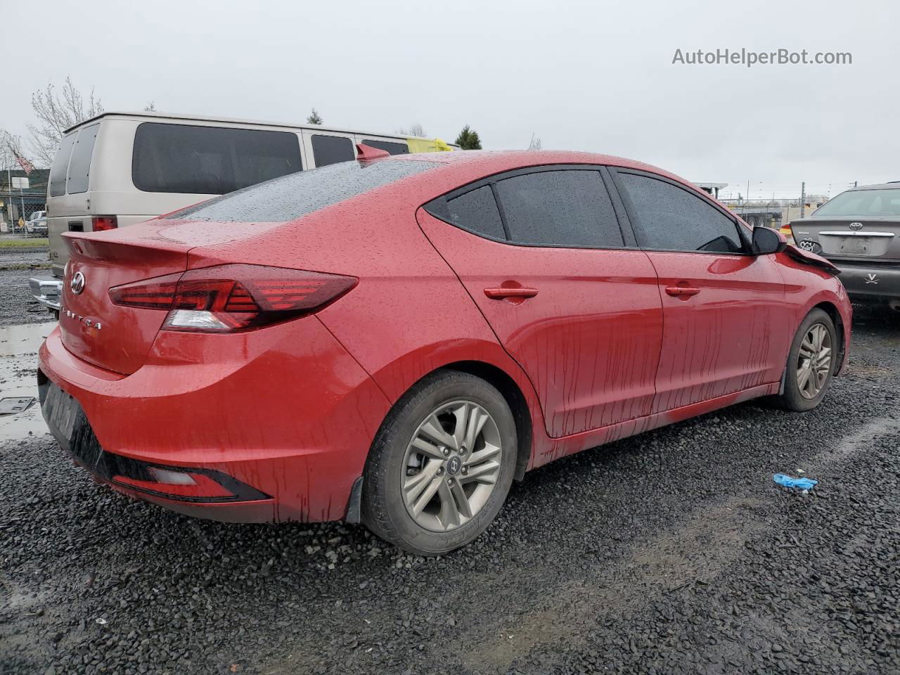 2019 Hyundai Elantra Sel Red vin: 5NPD84LF0KH481083