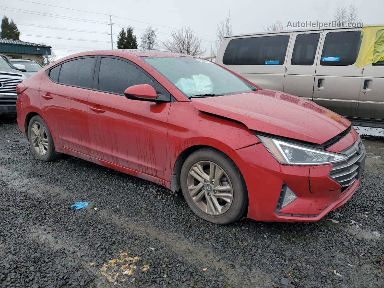 2019 Hyundai Elantra Sel Red vin: 5NPD84LF0KH481083