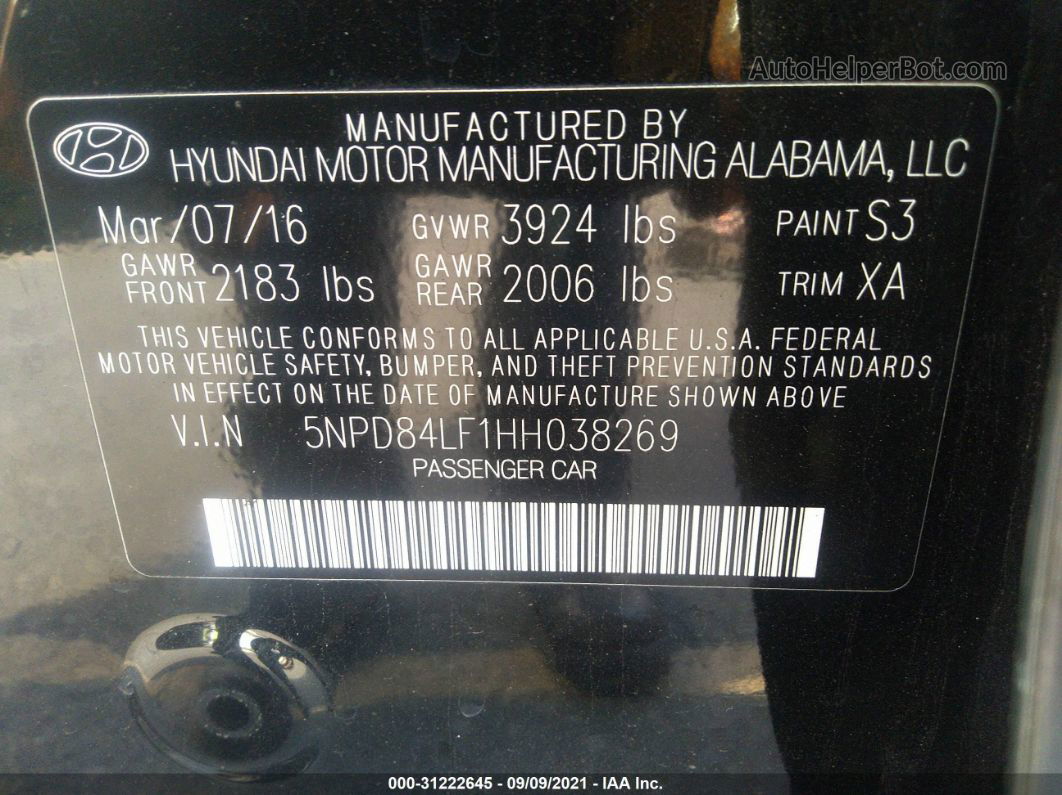 2017 Hyundai Elantra Se Black vin: 5NPD84LF1HH038269