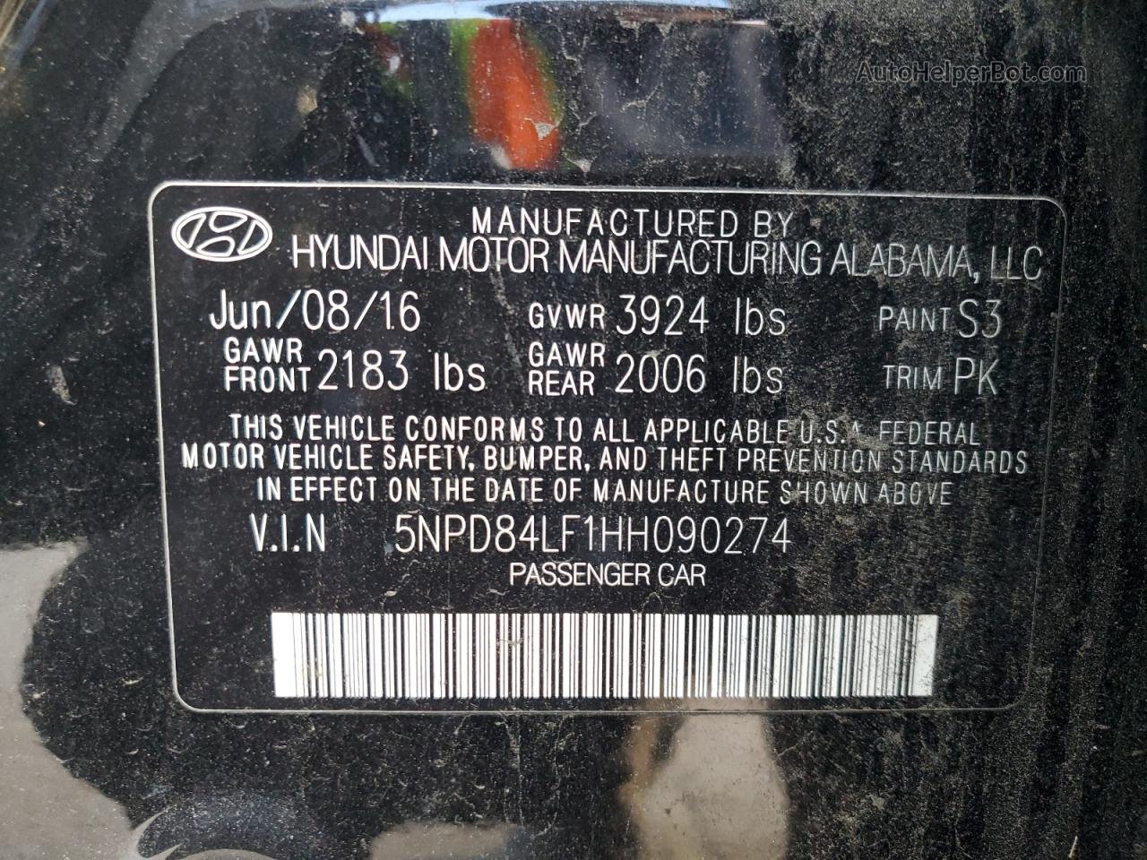 2017 Hyundai Elantra Se Black vin: 5NPD84LF1HH090274