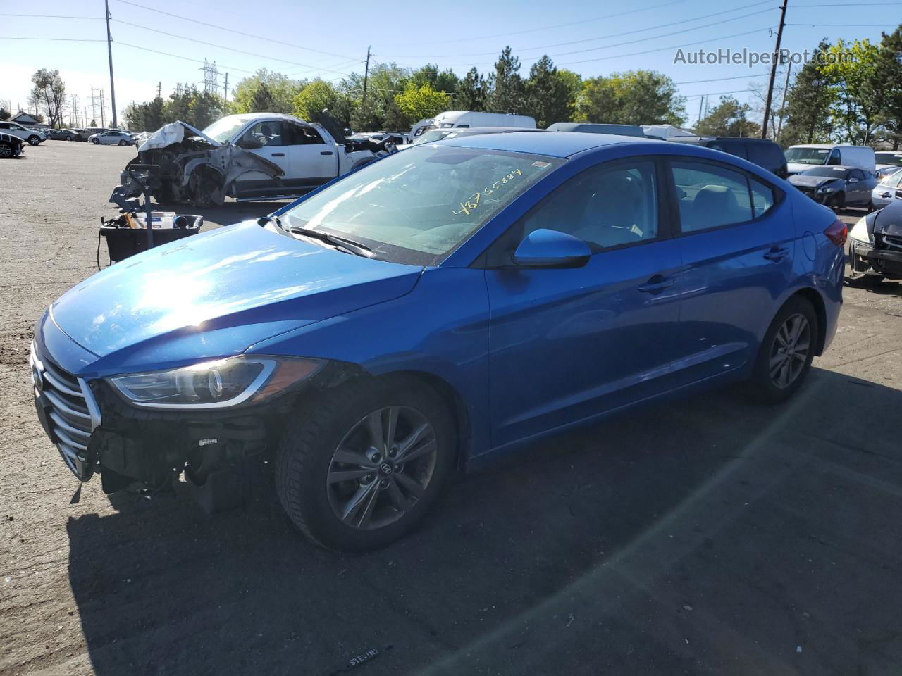 2018 Hyundai Elantra Sel Blue vin: 5NPD84LF1JH215912