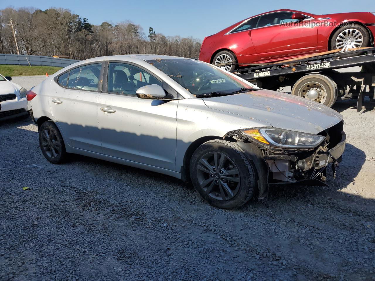 2018 Hyundai Elantra Sel Silver vin: 5NPD84LF1JH262843