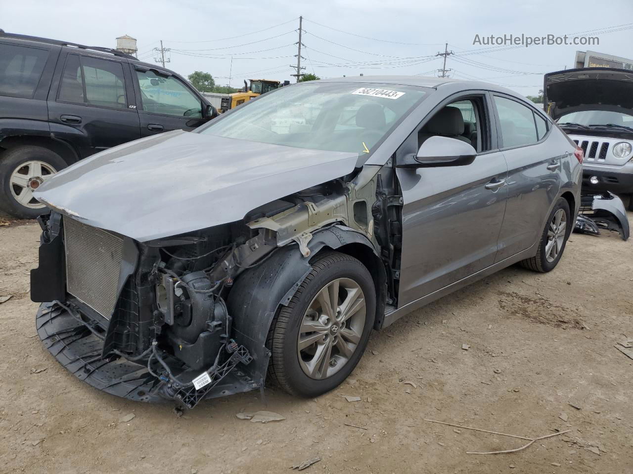 2018 Hyundai Elantra Sel Gray vin: 5NPD84LF1JH363512