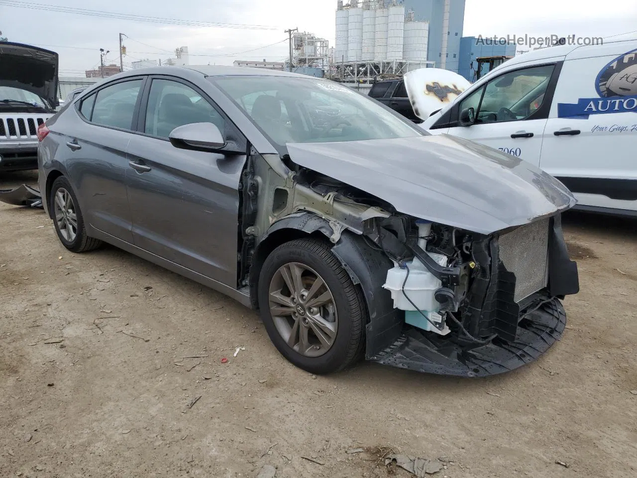 2018 Hyundai Elantra Sel Gray vin: 5NPD84LF1JH363512