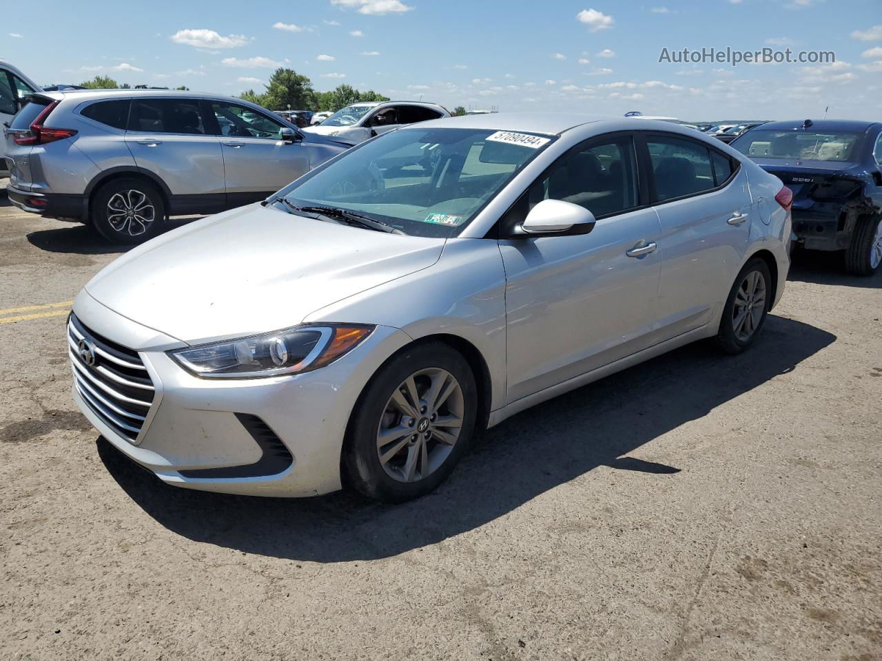 2018 Hyundai Elantra Sel Silver vin: 5NPD84LF1JH391911