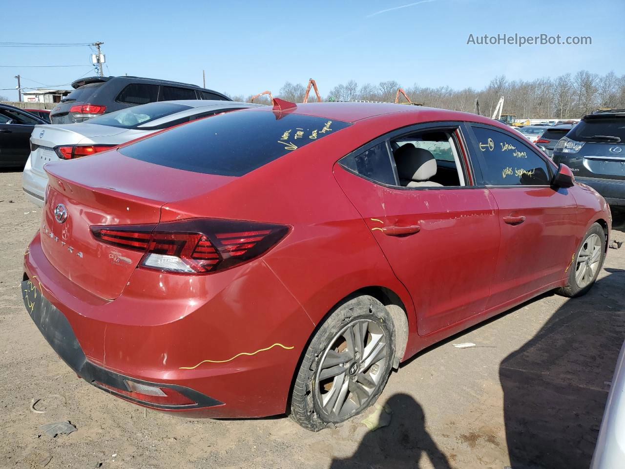 2019 Hyundai Elantra Sel Red vin: 5NPD84LF1KH432300