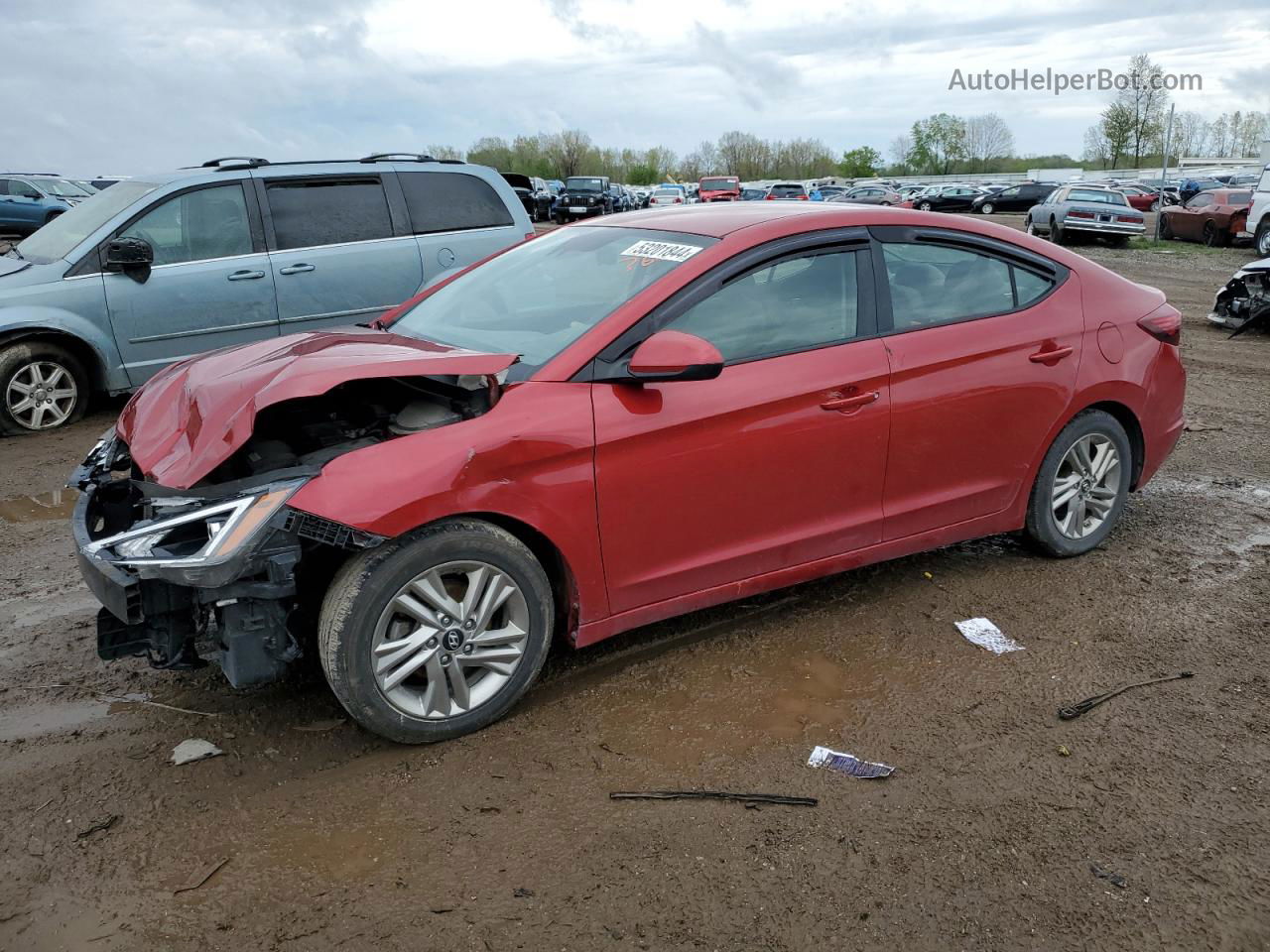 2019 Hyundai Elantra Sel Red vin: 5NPD84LF1KH442230