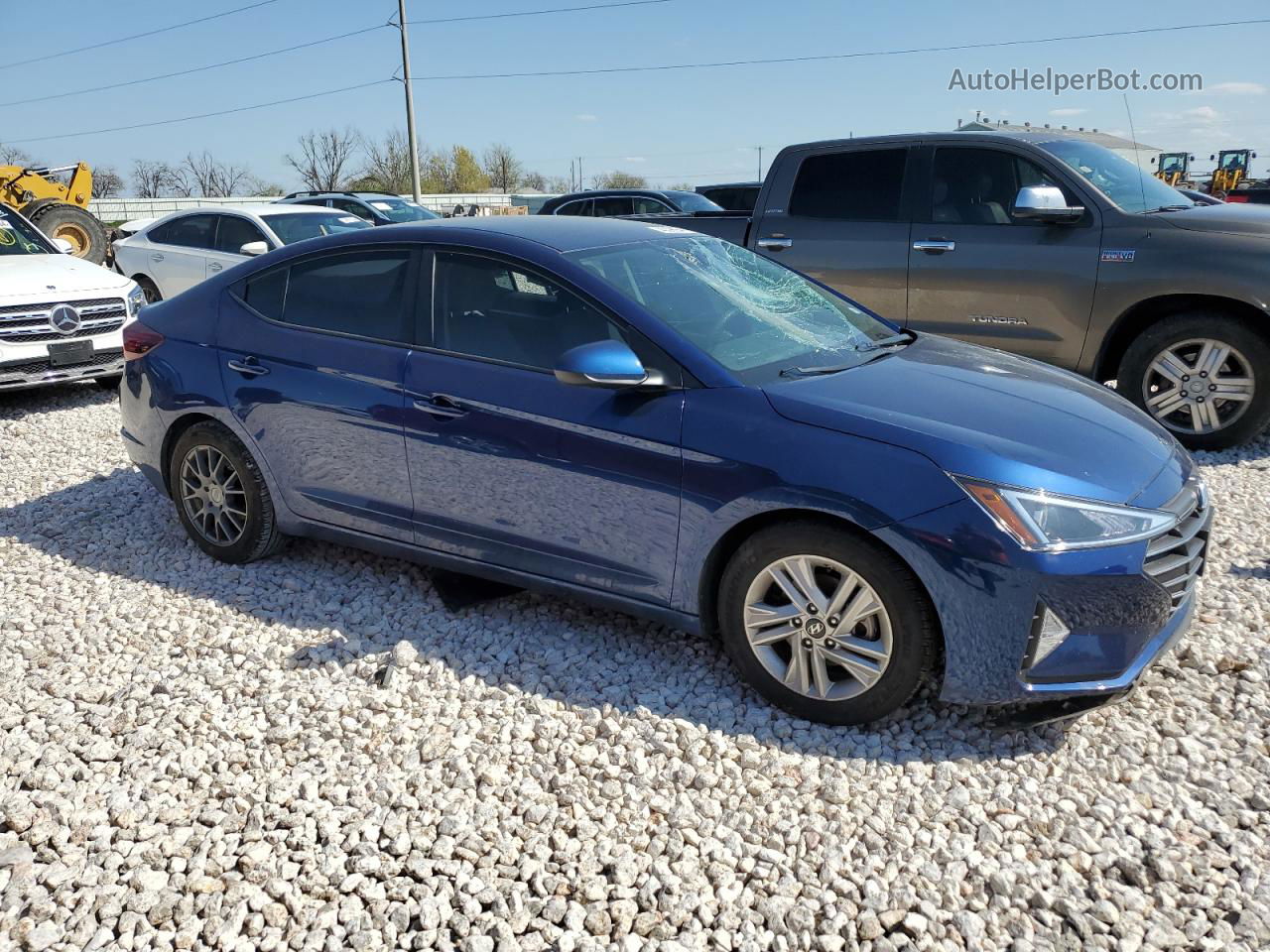 2019 Hyundai Elantra Sel Синий vin: 5NPD84LF1KH466656