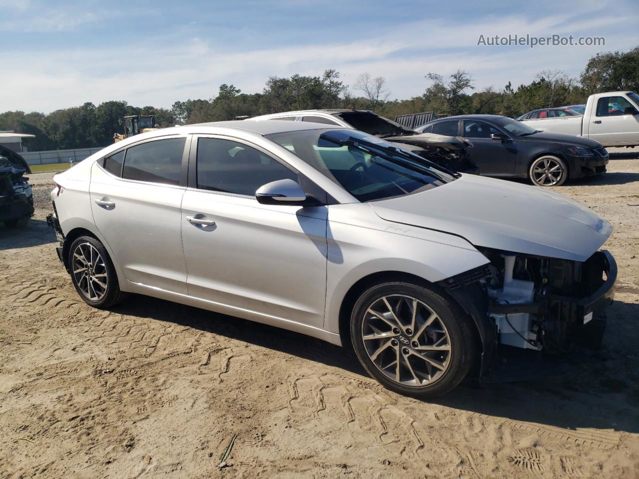 2019 Hyundai Elantra Sel Silver vin: 5NPD84LF1KH481349