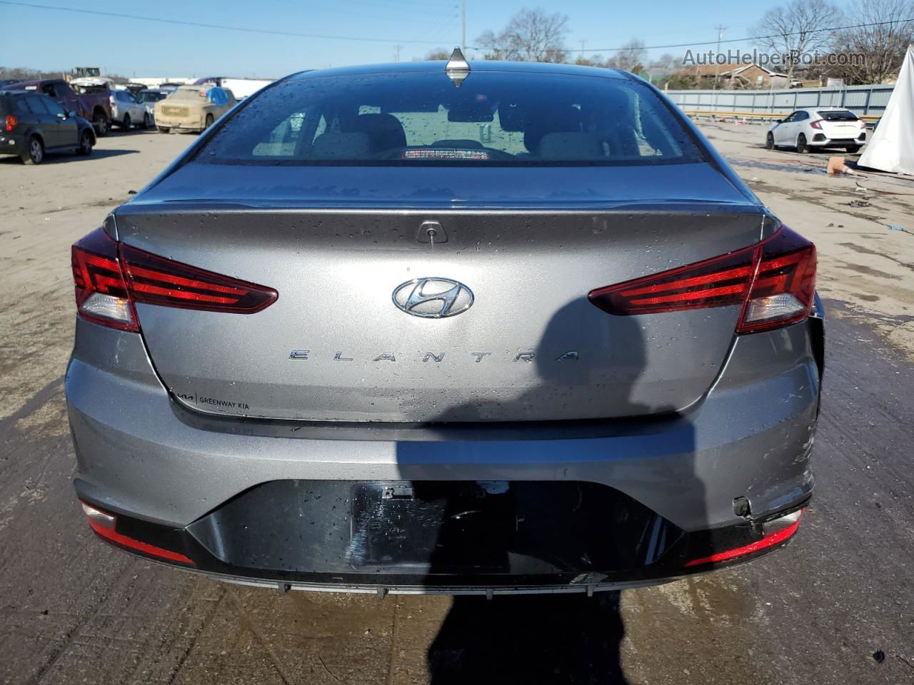 2019 Hyundai Elantra Sel Серый vin: 5NPD84LF1KH485546