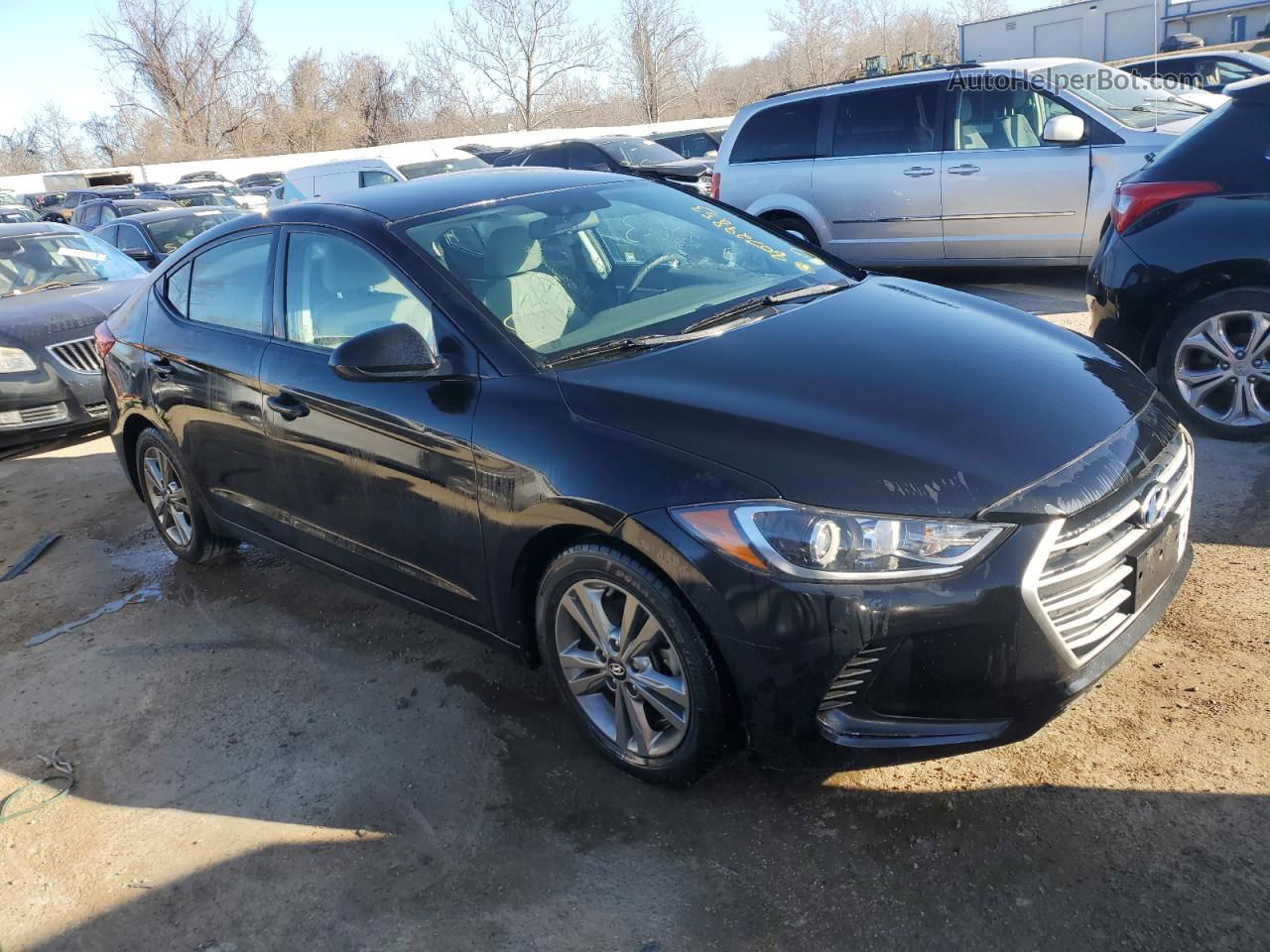 2017 Hyundai Elantra Se Черный vin: 5NPD84LF2HH050303