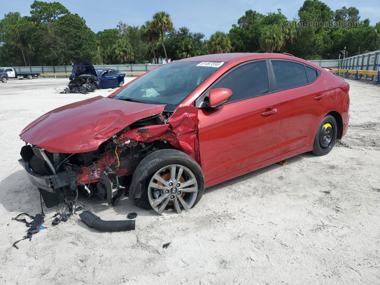 2017 Hyundai Elantra Se Red vin: 5NPD84LF2HH129311