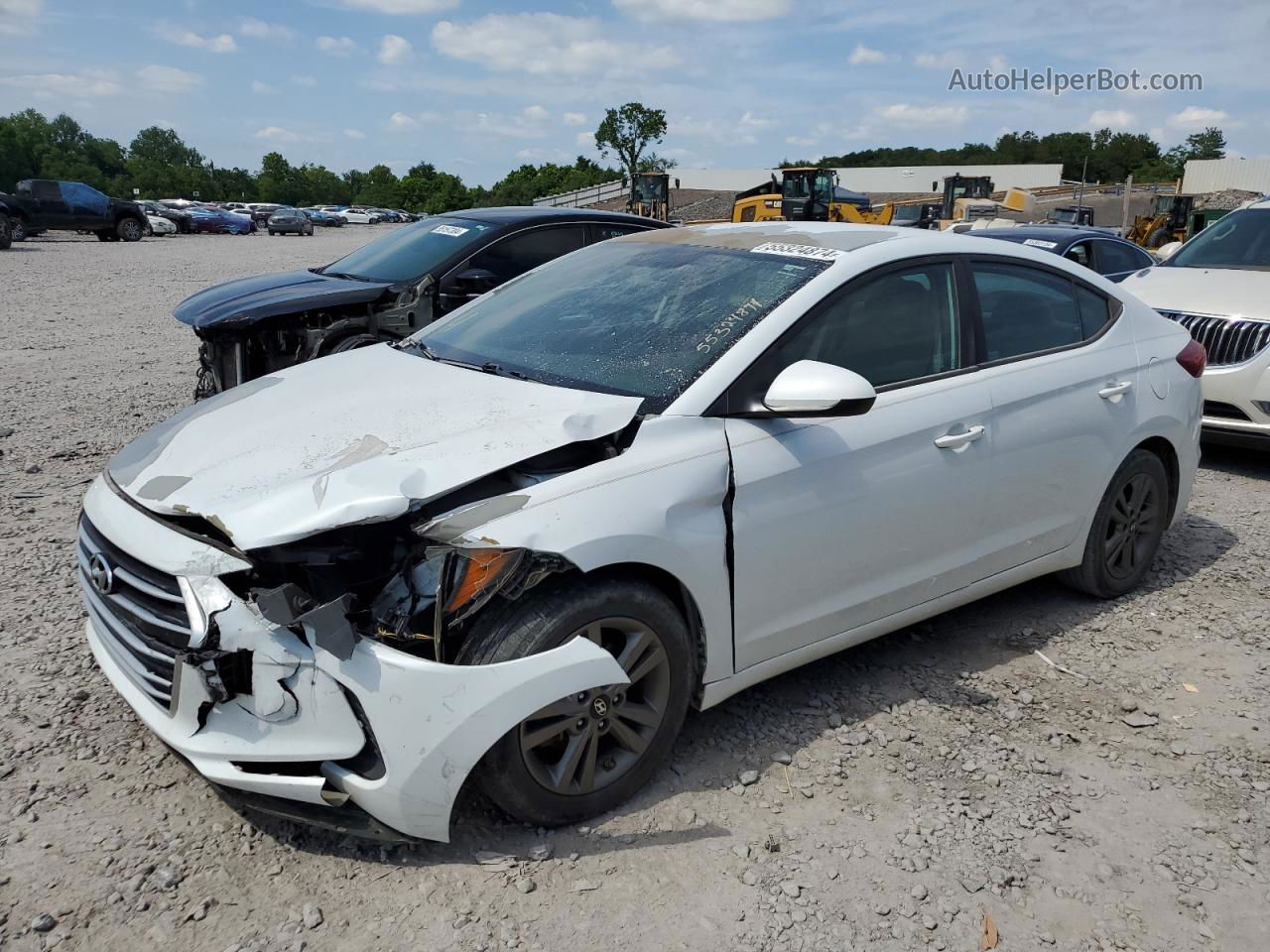 2018 Hyundai Elantra Sel White vin: 5NPD84LF2JH282129