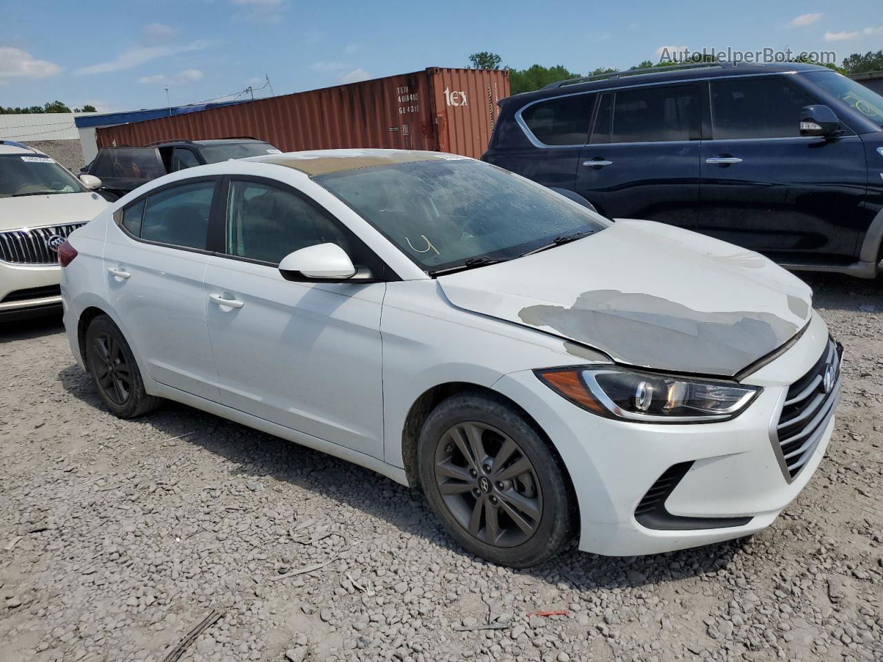 2018 Hyundai Elantra Sel White vin: 5NPD84LF2JH282129