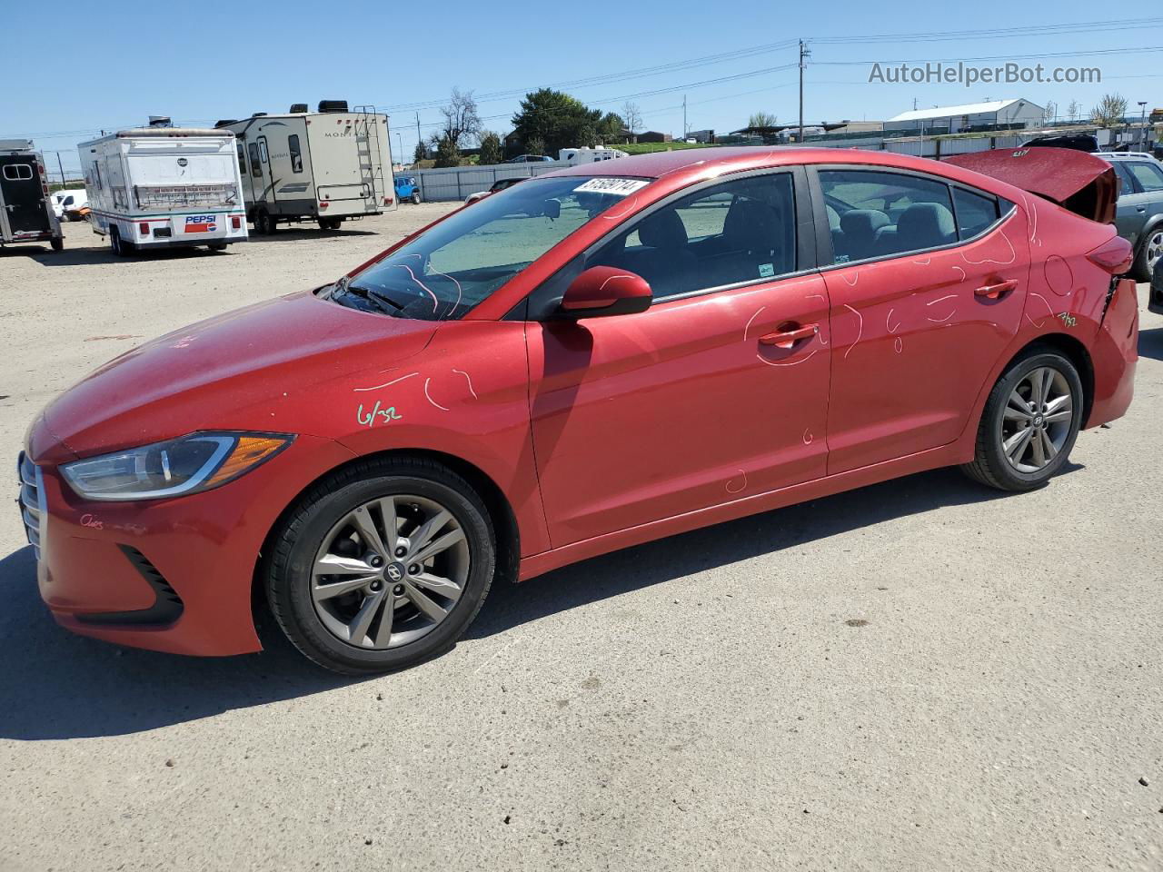 2018 Hyundai Elantra Sel Red vin: 5NPD84LF2JH299917