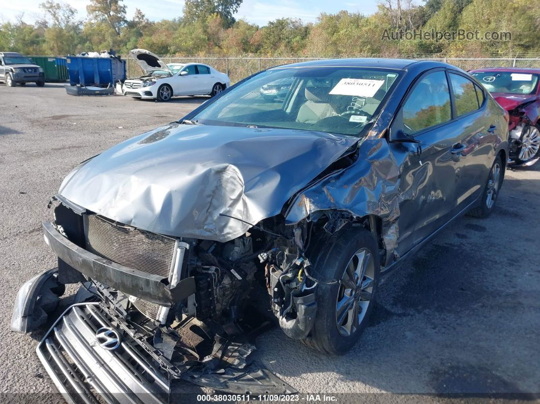 2018 Hyundai Elantra Sel Gray vin: 5NPD84LF2JH303674