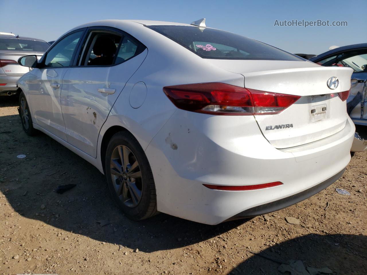 2018 Hyundai Elantra Sel White vin: 5NPD84LF2JH356326