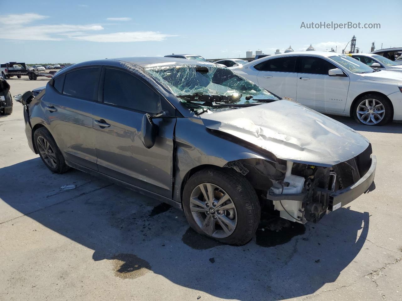 2018 Hyundai Elantra Sel Gray vin: 5NPD84LF2JH357007