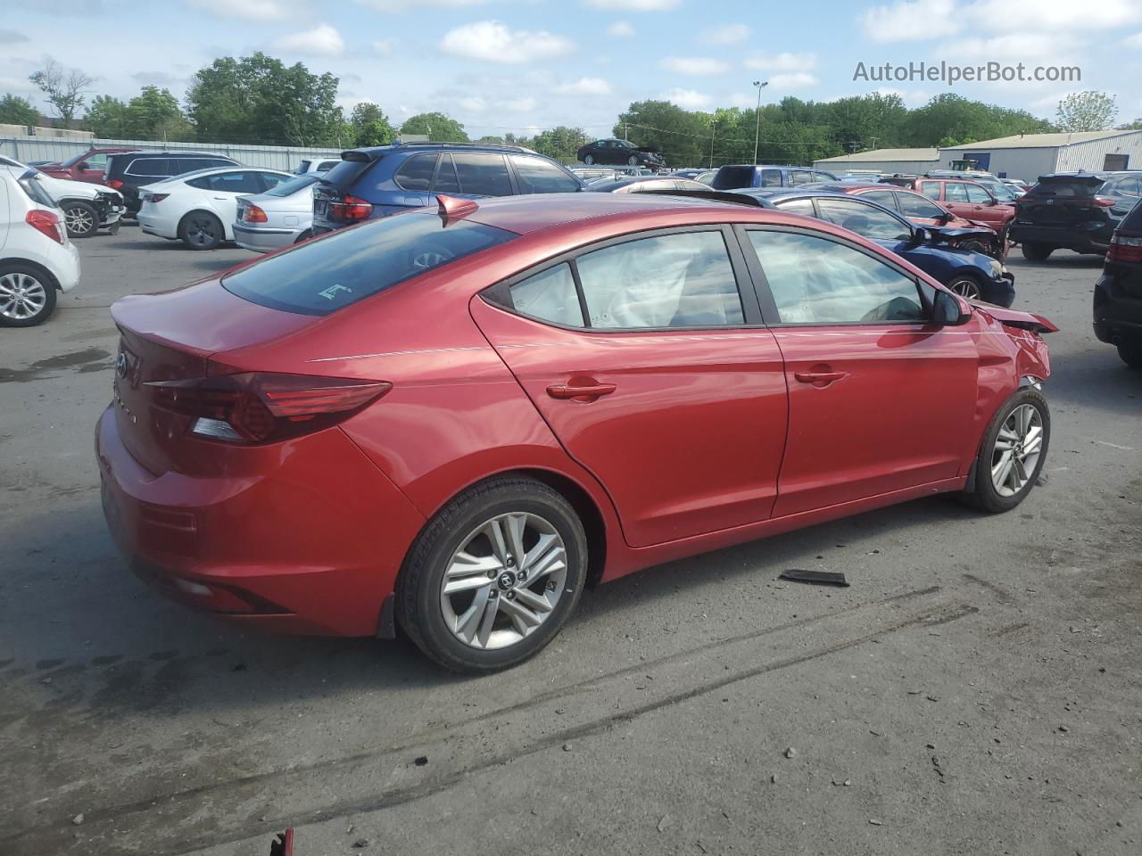 2019 Hyundai Elantra Sel Красный vin: 5NPD84LF2KH440308