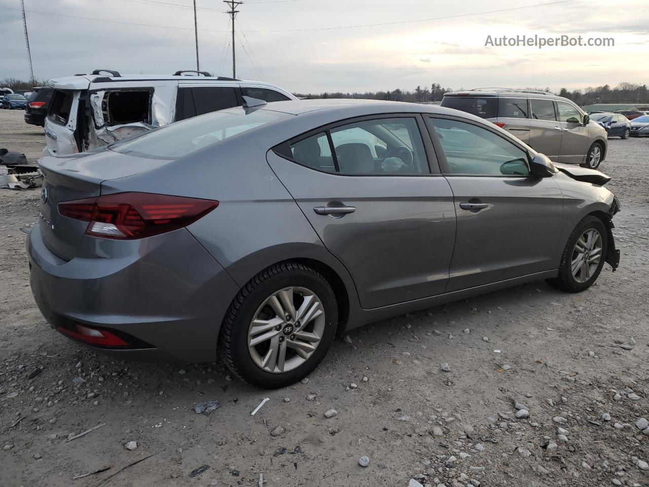 2019 Hyundai Elantra Sel Gray vin: 5NPD84LF2KH487502