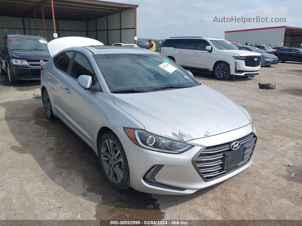 2017 Hyundai Elantra Limited Серебряный vin: 5NPD84LF3HH057180