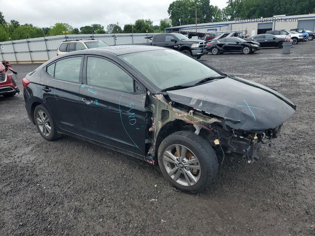 2018 Hyundai Elantra Sel Black vin: 5NPD84LF3JH255344