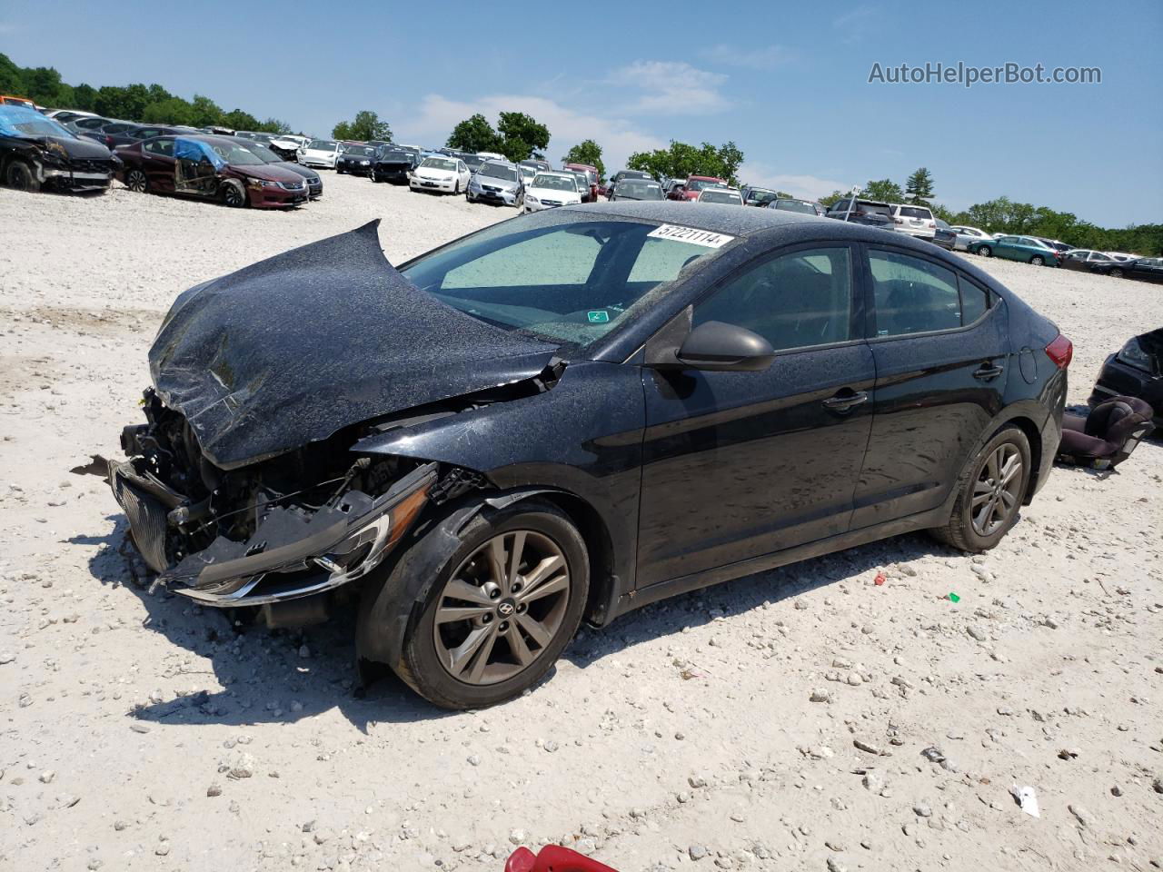 2018 Hyundai Elantra Sel Black vin: 5NPD84LF3JH282303