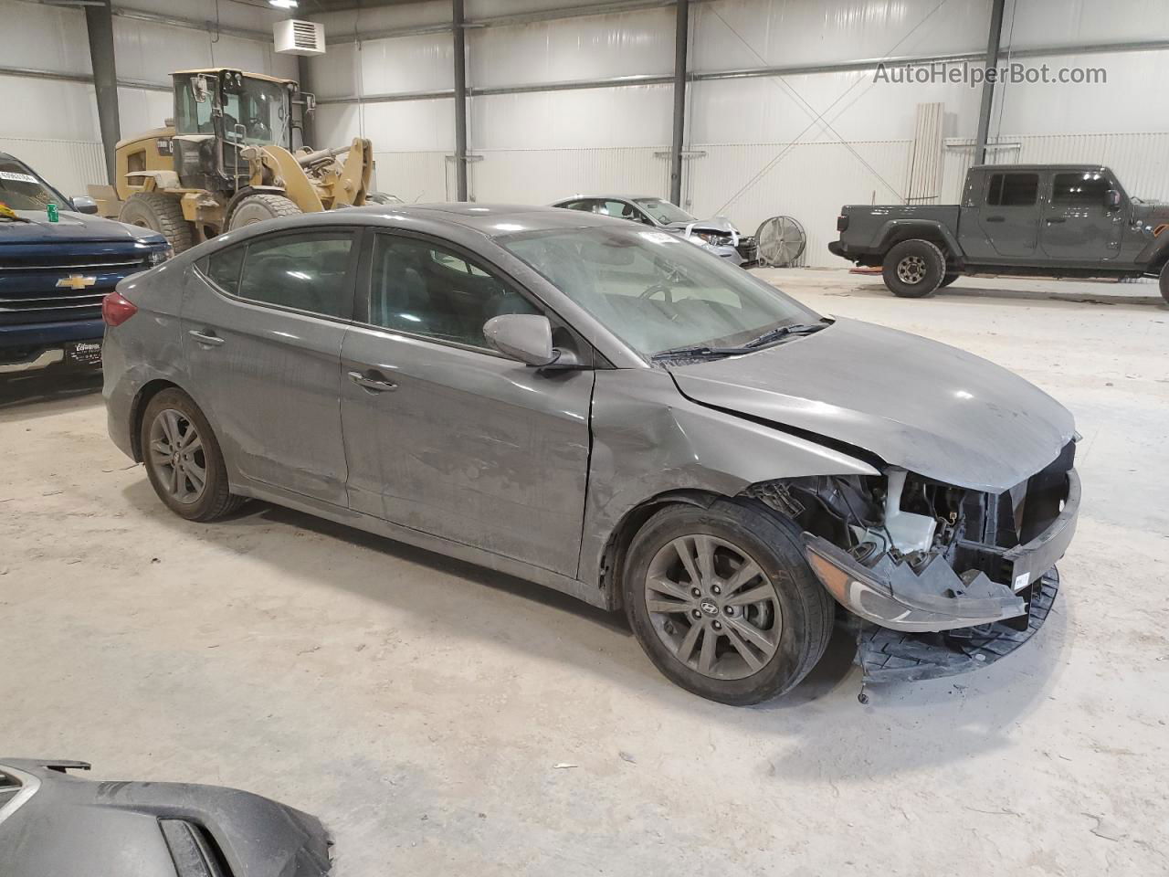 2018 Hyundai Elantra Sel Gray vin: 5NPD84LF3JH320919